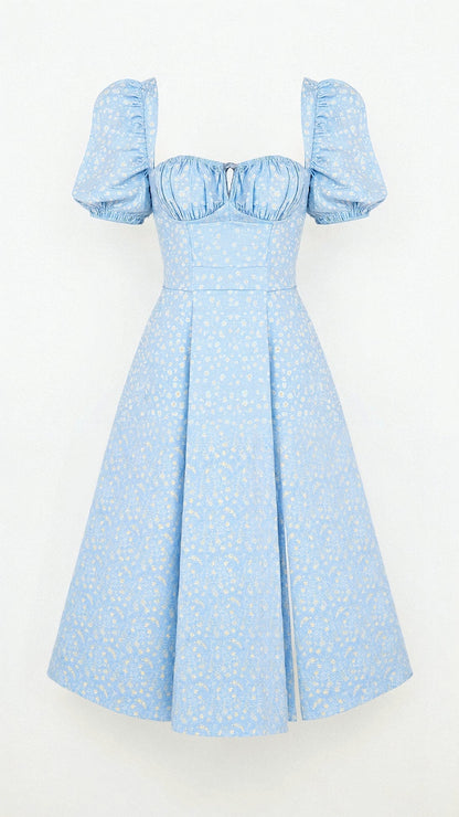 Vestido Midi Mujer – Diseño Atemporal y Elegante con Cuello Cuadrado
