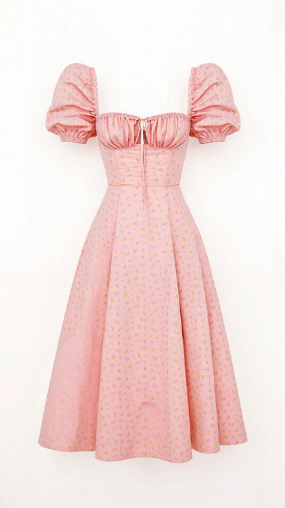 Vestido Midi Mujer – Diseño Atemporal y Elegante con Cuello Cuadrado