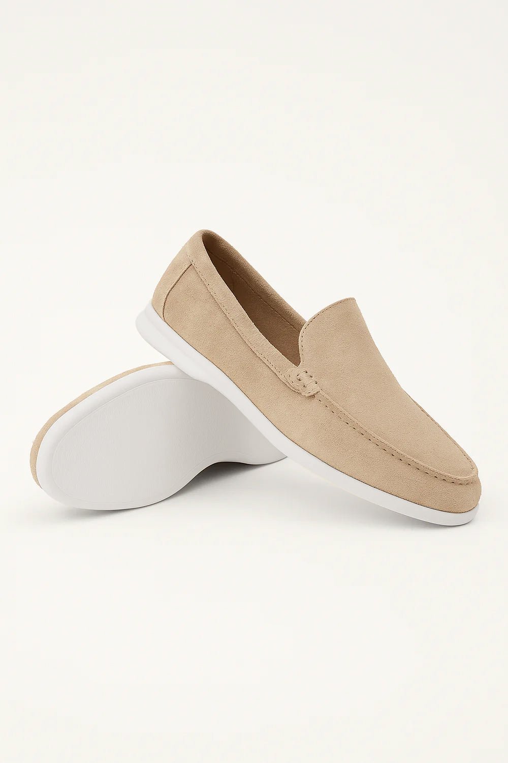 Loafers Hombre – Suela Blanca y Ante Suave, Estilo Chic y Atemporal