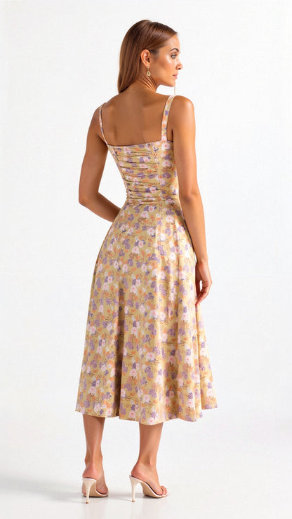 Vestido Midi Elegante Mujer – Corsé Detallado, Cómodo y Atemporal
