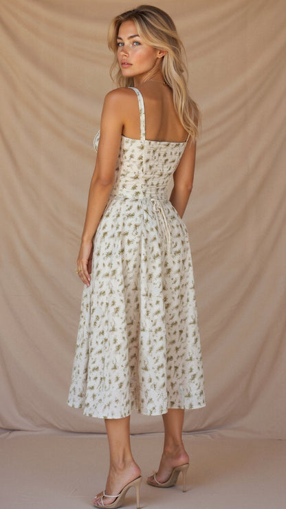 Vestido Midi Elegante Mujer – Corsé Detallado, Cómodo y Atemporal