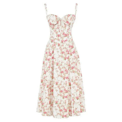 Vestido Midi Elegante Mujer – Corsé Detallado, Cómodo y Atemporal