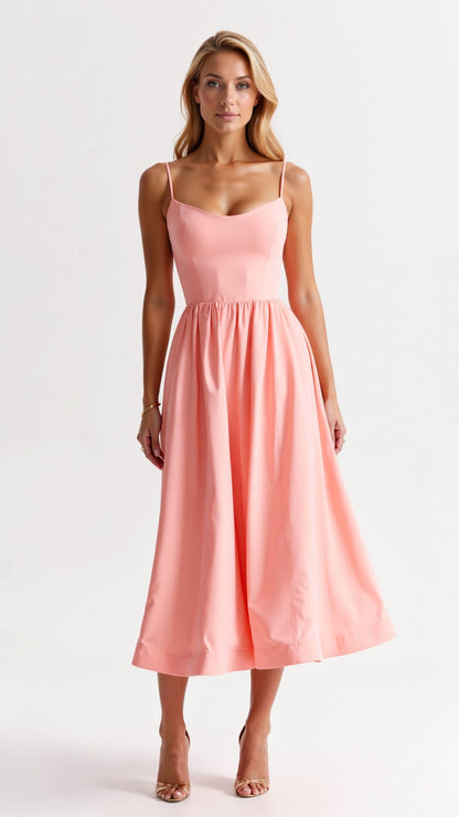 Vestido Midi Mujer – Diseño Fluido, Ligero y Sofisticado para Fiestas