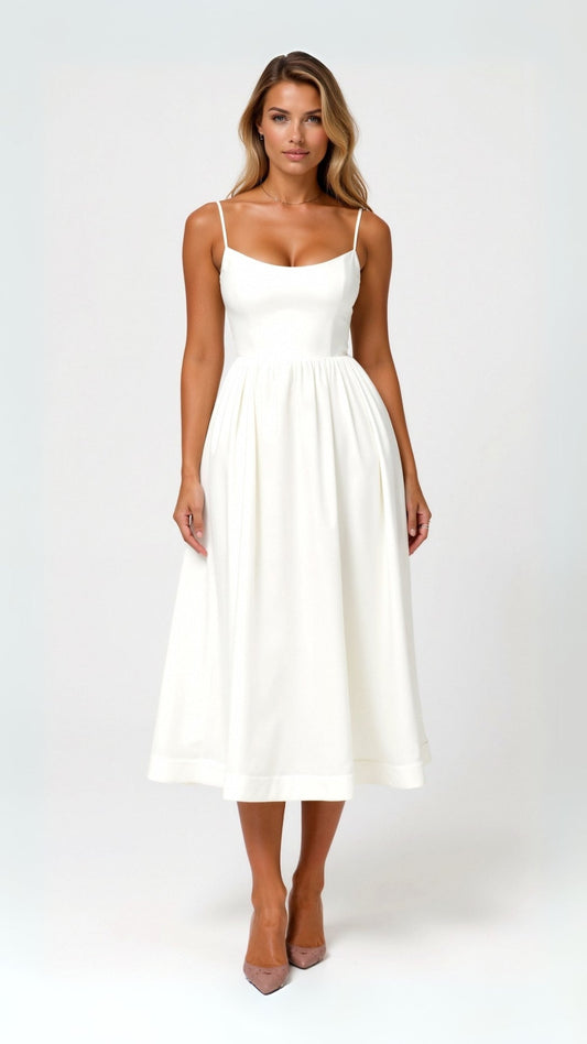 Vestido Midi Mujer – Diseño Fluido, Ligero y Sofisticado para Fiestas