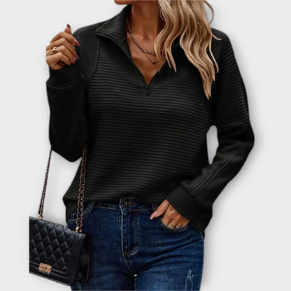 Jersey con Media Cremallera Mujer – Estilo Moderno y Confortable