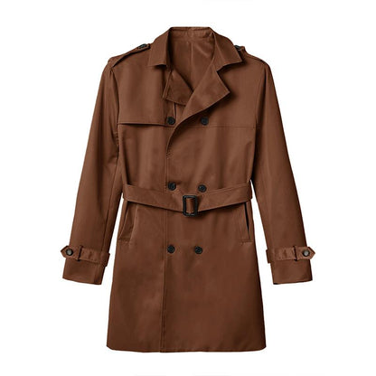 Abrigo largo hombre trench doble botonadura cómodo y versátil
