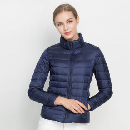 Chaqueta acolchada de manga larga para mujer, cálida, ligera e impermeable, ideal para el invierno.