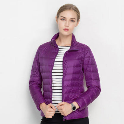 Chaqueta acolchada de manga larga para mujer, cálida, ligera e impermeable, ideal para el invierno.