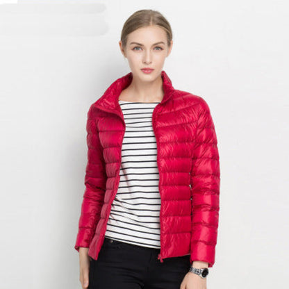 Chaqueta acolchada de manga larga para mujer, cálida, ligera e impermeable, ideal para el invierno.