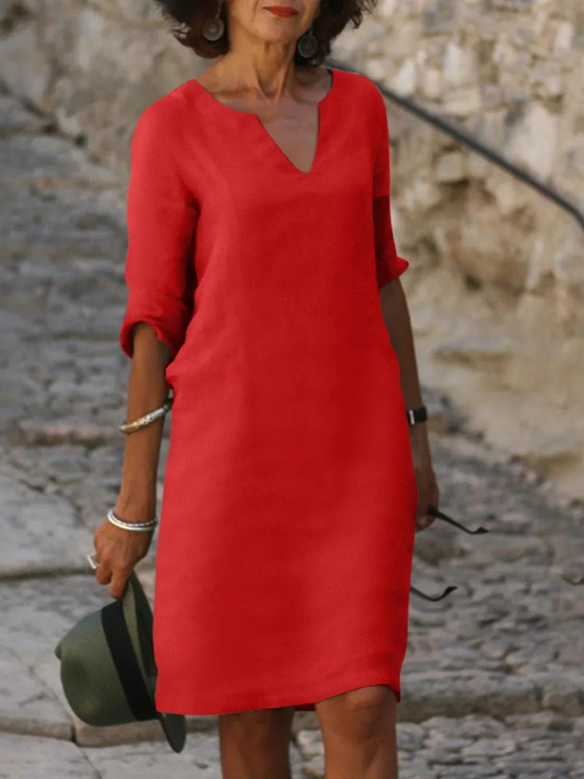 Abbi | Vestido con cuello en V que disimula el vientre