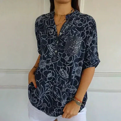 Blusa Estampada con Flores – Versátil para el Día a Día