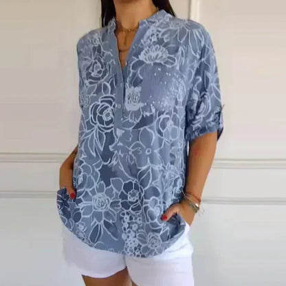 Blusa Estampada con Flores – Versátil para el Día a Día