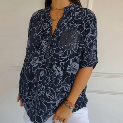 Blusa Estampada con Flores – Versátil para el Día a Día