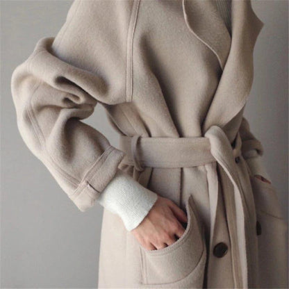 Chaqueta de lana mujer larga cálida y moderna ideal días fríos