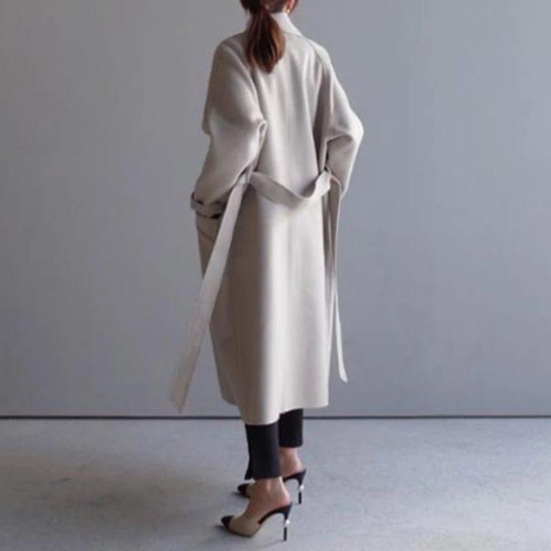 Chaqueta de lana mujer larga cálida y moderna ideal días fríos