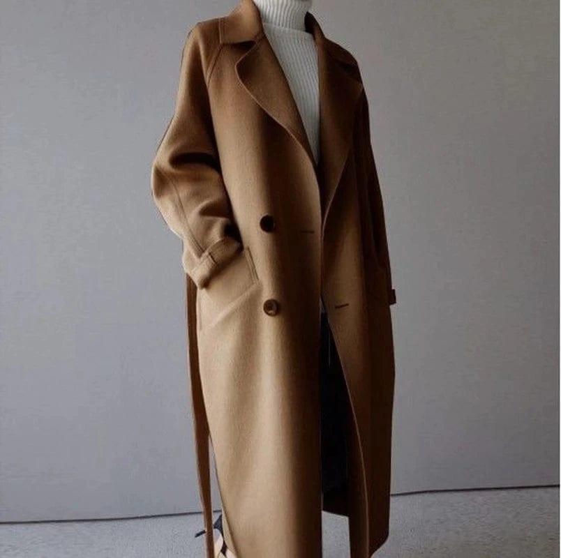 Chaqueta de lana mujer larga cálida y moderna ideal días fríos