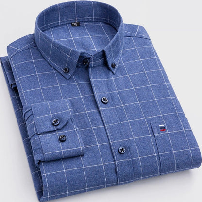 Camisa de cuadros informal y versátil para hombre