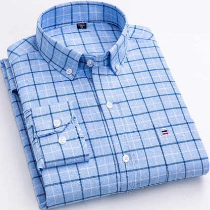 Camisa de cuadros informal y versátil para hombre