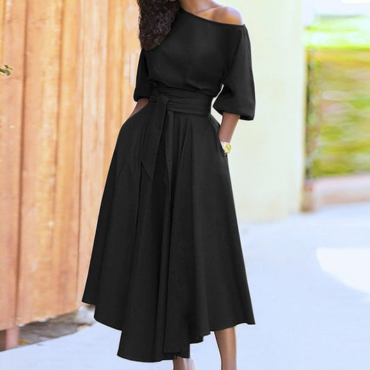 Vestido femenino sofisticado, moderno y versátil para primavera y verano