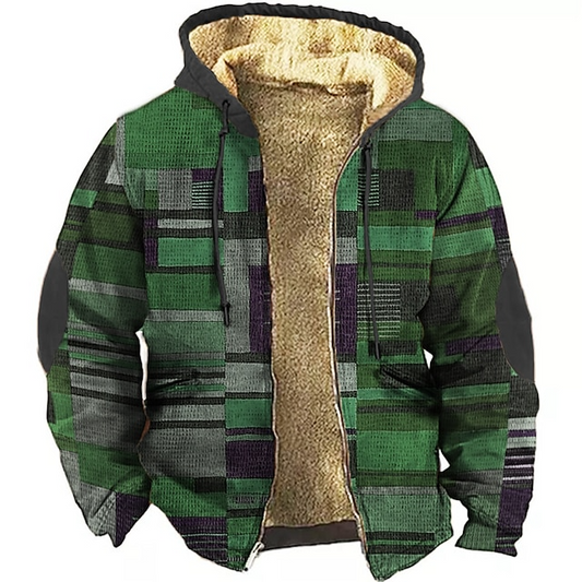 Sudadera con capucha para hombre con diseño de bloques de color: deportiva y moderna