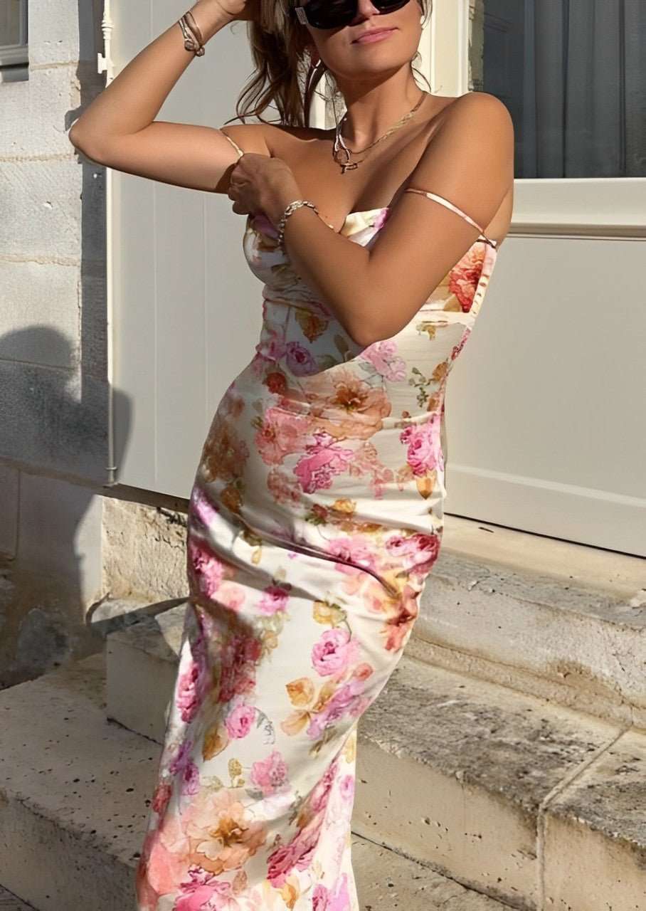 Hilda | Maxivestido floral de satén